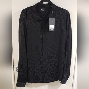 The Kooples Heart To Heart Jacquard Pattern Lightweight Shirt Jacket